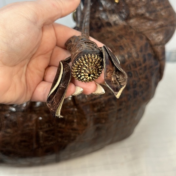 Brahmin Anne Chocolate Melbourne With LIMITED EDITION Roses bag charms Hobo Bag - Picture 8 of 12